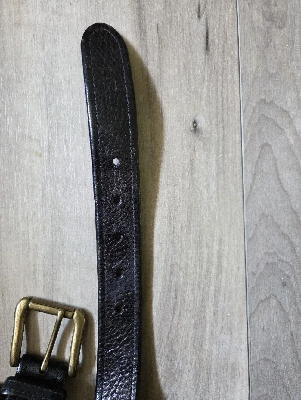 Polo Ralph Lauren Men's Leather Belt with Brass Buckle - Black